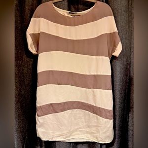 Cream, gray, sheer summer dress